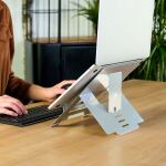 R-Go Tools Laptopständer R-Go Riser Flexible, ergonomisch faltbarer und einstellbarer Laptopständer, Silber