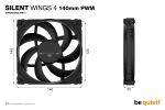 be quiet! SILENT WINGS 4 | 140mm PWM Computergehäuse Ventilator 14 cm Schwarz 1 Stück(e)
