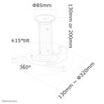 Neomounts BEAMER-C80 Beamer Deckenhalterung - H 13-20 cm - volle Bewegung