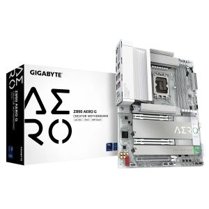 GIGABYTE Z890 AERO G Mainboard - Unterstützt Intel Core Ultra (Serie 2) CPUs, 16+1+2 Phasen VRM, bis zu 8800MHz DDR5 (OC), 1xPCIe 5.0 + 4xPCIe 4.0, Wi-Fi 7, 2.5GbE LAN, Thunderbolt 4