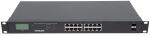 Intellinet 16-Port Gigabit Ethernet PoE+ Switch mit 2 SFP-Ports und LCD-Anzeige, LCD-Anzeige, IEEE 802.3at/af Power over Ethernet (PoE+/PoE)-konform, 370 W, Endspan, 19" Rackmount