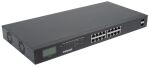 Intellinet 16-Port Gigabit Ethernet PoE+ Switch mit 2 SFP-Ports und LCD-Anzeige, LCD-Anzeige, IEEE 802.3at/af Power over Ethernet (PoE+/PoE)-konform, 370 W, Endspan, 19" Rackmount