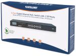 Intellinet 16-Port Gigabit Ethernet PoE+ Switch mit 2 SFP-Ports und LCD-Anzeige, LCD-Anzeige, IEEE 802.3at/af Power over Ethernet (PoE+/PoE)-konform, 370 W, Endspan, 19" Rackmount