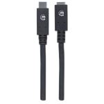 Manhattan SuperSpeed+ USB-C Verlängerungskabel, USB 3.1 Gen2, Typ C-Stecker auf Typ C-Buchse, 10 Gbit/s, 5 A, 0,5 m, schwarz