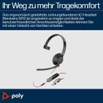 HP Poly Blackwire 5210 Monaural USB-C-Headset +3,5-mm-Stecker +USB-C/A-Adapter (Packungseinheit)