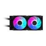 GIGABYTE AORUS WATERFORCE II 240 AIO Flüssigkeits-CPU-Kühler - 2x120mm ARGB-Lüfter, Schiebe-in-Verriegelungsmechanismus, DAISY-CHAIN, kompatibel mit Intel LGA 1851 und AMD AM5