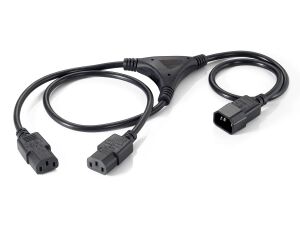 Equip Hochwertiges Strom-Y-Kabel, C14 auf 2 x C13, 1,6m