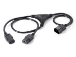 Equip Hochwertiges Strom-Y-Kabel, C14 auf 2 x C13, 1,6m