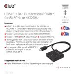 CLUB3D CSV-1384 Tastatur/Video/Maus (KVM)-Switch Schwarz