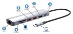 Manhattan 153966 laptop-dockingstation & portreplikator Kabelgebunden USB 3.2 Gen 2 (3.1 Gen 2) Type-C Silber