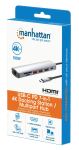 Manhattan 153966 laptop-dockingstation & portreplikator Kabelgebunden USB 3.2 Gen 2 (3.1 Gen 2) Type-C Silber