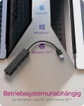 ICY BOX IB-HUB1439-LAN, USB 3.2 Gen 1 HUB und LAN Adapter, Type-A+C zu 2x USB-A & 1x USB-C® & Gigabit LAN, USB Type-A zu Type-C Adapter, Aluminium, schwarz