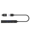 ICY BOX IB-HUB1439-LAN, USB 3.2 Gen 1 HUB und LAN Adapter, Type-A+C zu 2x USB-A & 1x USB-C® & Gigabit LAN, USB Type-A zu Type-C Adapter, Aluminium, schwarz