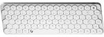 KeySonic KSK-5020BT-S (DE), Mini Tastatur mit wabenförmigen Tasten, kabellose Verbindung, Multimediatasten, Aluminium, Silber/Weiß