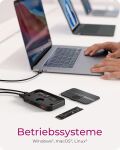 ICY BOX IB-DK4071M-CU31, 7 in 1 DockingStation mit Slot für M.2 NVME & SATA SSD SATA, Host USB 3.2 Gen 2 Type-C+A 10 Gbit/s mit Lüfter, Magnet