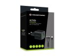 Conceptronic 2-Port 33W GaN USB-PD-Ladegerät mit 3-in-1-Ladekabel, USB-C x 1, USB-A x 1, QC 3.0, PPS