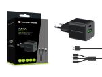 Conceptronic 2-Port 33W GaN USB-PD-Ladegerät mit 3-in-1-Ladekabel, USB-C x 1, USB-A x 1, QC 3.0, PPS