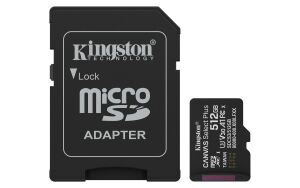 Kingston Technology 512GB microSDXC Canvas Select Plus Gen3 150MB/s A1 (Einschließlich SD Adapter)