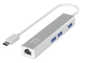 LevelOne Gigabit USB-C Netzwerkadapter mit USB Hub