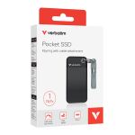 Verbatim Pocket SSD 1 TB USB Typ-C 3.2 Gen 2 (3.1 Gen 2) Schwarz, Grau
