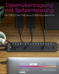 ICY BOX IB-HUB1717-U3, 16+1 port USB Hub, 16x USB, 1x USB Laden, USB 3.2 Gen 1, 96W Netzteil, Aluminium, schwarz