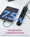 ICY BOX IB-HUB1717-U3, 16+1 port USB Hub, 16x USB, 1x USB Laden, USB 3.2 Gen 1, 96W Netzteil, Aluminium, schwarz