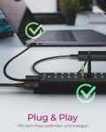 ICY BOX IB-HUB1717-U3, 16+1 port USB Hub, 16x USB, 1x USB Laden, USB 3.2 Gen 1, 96W Netzteil, Aluminium, schwarz