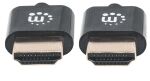 Manhattan Ultradünnes High Speed HDMI-Kabel mit Ethernet-Kanal, HEC, ARC, 3D, 4K, HDMI-Stecker auf HDMI-Stecker, geschirmt, schwarz, 1 m