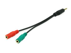 Equip 147943 Audio-Kabel 0,15 m 2 x 3.5mm 3.5mm Schwarz