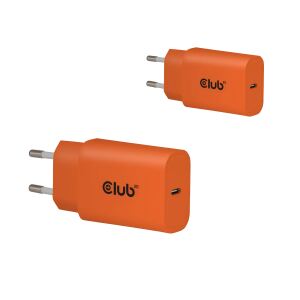 CLUB3D CAC-3023 Ladegerät für Mobilgeräte Smartphone, Universal Orange AC Schnellladung Drinnen