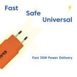 CLUB3D CAC-3023 Ladegerät für Mobilgeräte Smartphone, Universal Orange AC Schnellladung Drinnen