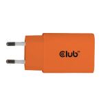 CLUB3D CAC-3023 Ladegerät für Mobilgeräte Smartphone, Universal Orange AC Schnellladung Drinnen