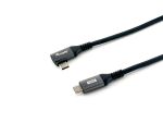 Equip USB 2.0 C auf C 90° abgewinkeltes Kabel, Stecker/Stecker, 1,0 m, 100 W mit Emark-Chip
