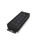 ICY BOX IB-HUB1703-QC3, 7 Port USB 3.2 Gen 1 mit 1x QC 3.0 Ladeanschluss + 2x BC 1.2 Ladeanschlüsse, Aluminium-Gehäuse, mit 12 V/5 A Netzteil