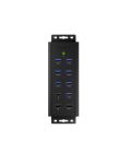 ICY BOX IB-HUB1703-QC3, 7 Port USB 3.2 Gen 1 mit 1x QC 3.0 Ladeanschluss + 2x BC 1.2 Ladeanschlüsse, Aluminium-Gehäuse, mit 12 V/5 A Netzteil