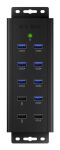 ICY BOX IB-HUB1703-QC3, 7 Port USB 3.2 Gen 1 mit 1x QC 3.0 Ladeanschluss + 2x BC 1.2 Ladeanschlüsse, Aluminium-Gehäuse, mit 12 V/5 A Netzteil