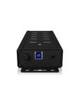 ICY BOX IB-HUB1703-QC3, 7 Port USB 3.2 Gen 1 mit 1x QC 3.0 Ladeanschluss + 2x BC 1.2 Ladeanschlüsse, Aluminium-Gehäuse, mit 12 V/5 A Netzteil