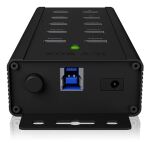 ICY BOX IB-HUB1703-QC3, 7 Port USB 3.2 Gen 1 mit 1x QC 3.0 Ladeanschluss + 2x BC 1.2 Ladeanschlüsse, Aluminium-Gehäuse, mit 12 V/5 A Netzteil