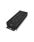 ICY BOX IB-HUB1703-QC3, 7 Port USB 3.2 Gen 1 mit 1x QC 3.0 Ladeanschluss + 2x BC 1.2 Ladeanschlüsse, Aluminium-Gehäuse, mit 12 V/5 A Netzteil