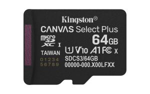 Kingston Technology 64GB micSDXC Canvas Select Plus Gen3 100R A1 (Ohne SD-Adapter)