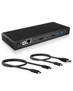 ICY BOX IB-DK2245AC, DisplayLink™, 2x DisplayPort™ oder 2x HDMI® Schnittstelle bis zu 4096x2160@60 Hz