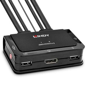 Lindy 42344 Tastatur/Video/Maus (KVM)-Switch Rack-Einbau Schwarz