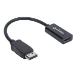 Manhattan Passiver DisplayPort auf HDMI-Kabeladapter, DisplayPort-Stecker auf HDMI-Buchse, 1080p@60Hz, schwarz