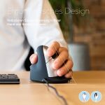R-Go Tools Ergonomische Maus R-Go HE Break mit Pausensoftware, groß (Handlänge ≥ 185mm), für Linkshänder, verkabelt, schwarz