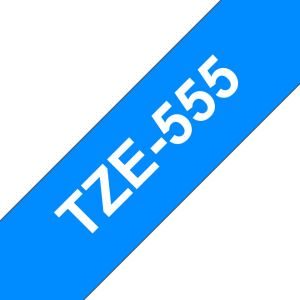 Brother TZE-555 Etiketten erstellendes Band Weiss auf Blau
