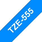 Brother TZE-555 Etiketten erstellendes Band Weiss auf Blau