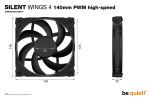 be quiet! SILENT WINGS 4 | 140mm PWM high-speed Computergehäuse Ventilator 14 cm Schwarz 1 Stück(e)