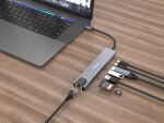 Equip USB-C 8-in-1 Multifunktionaler Adapter, HDMI 4K/30Hz, Gigabit-LAN, USB-A x 2, USB-C x 1, SD/TF, 100W USB PD