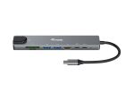 Equip USB-C 8-in-1 Multifunktionaler Adapter, HDMI 4K/30Hz, Gigabit-LAN, USB-A x 2, USB-C x 1, SD/TF, 100W USB PD