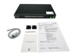 LevelOne 28-Port L2+ Managed PoE Industrial Switch, 4 x 1/2.5/10GbE SFP+, 24 PoE-Ausgänge, 370 W, 802.3af/at/bt PoE, 19" Rack-Mount, -40°C bis +80°C